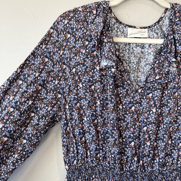 Target boho peasant ruffle tiered floral balloon long sleeve midi Cottagecore - Picture 4 of 10